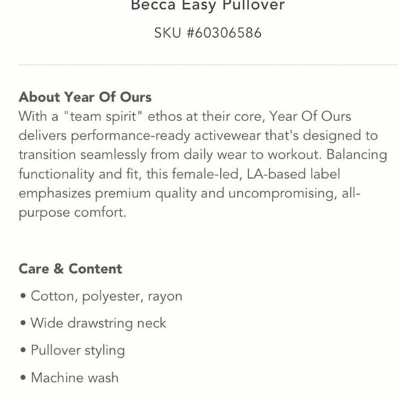 Anthropologie Year Of Ours Women's Blue Sweatshirt Soft & Cozy Size Small NWT - Picture 2 of 14